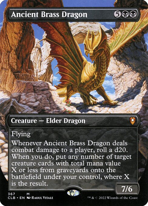 Ancient Brass Dragon (367) - BORDERLESS - FULL ART - Commander Legends: Battle for Baldur's Gate - Game On