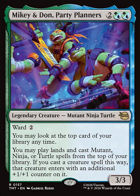 Mikey & Don, Party Planners (157) (Foil) - Teenage Mutant Ninja Turtles - Game On
