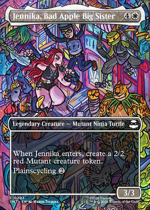 Jennika, Bad Apple Big Sister (203) - BORDERLESS - FULL ART (Foil) - Teenage Mutant Ninja Turtles - Game On