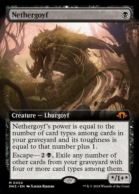 Nethergoyf (454) - EXTENDED ART (Foil) - Modern Horizons 3 - Game On