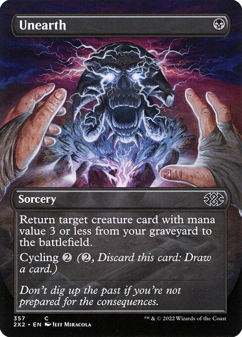 Unearth (357) - BORDERLESS - FULL ART (Foil) - Double Masters 2022 - Game On