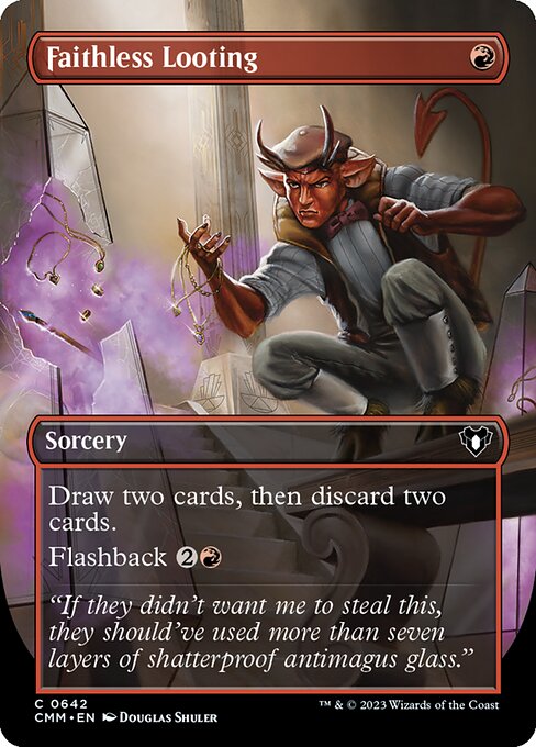 Faithless Looting (642) - BORDERLESS - FULL ART - Commander Masters - Game On