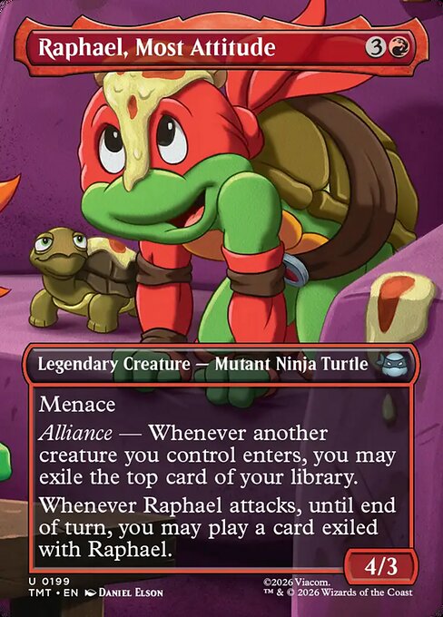 Raphael, Most Attitude (199) - BORDERLESS - FULL ART (Foil) - Teenage Mutant Ninja Turtles - Game On