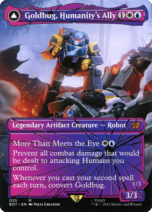 Goldbug, Humanity's Ally // Goldbug, Scrappy Scout (25) - BORDERLESS - FULL ART - Transformers - Game On