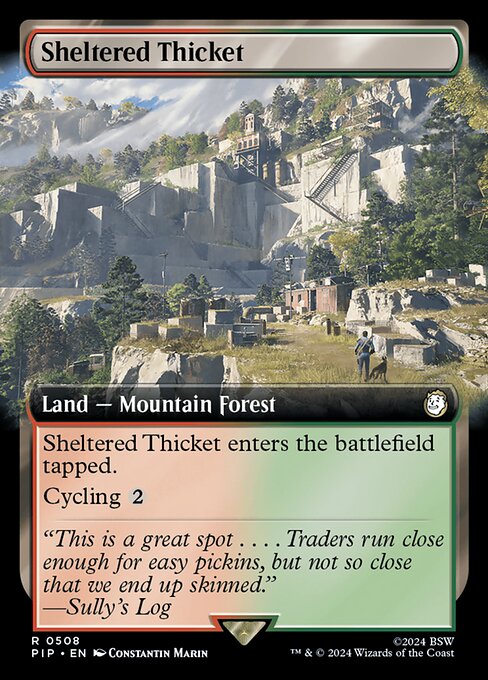 Sheltered Thicket (508) - EXTENDED ART (Foil) - Fallout - Game On