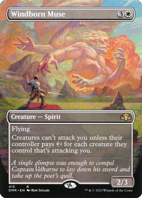 Windborn Muse (415) - BORDERLESS - FULL ART (Foil) - Dominaria Remastered - Game On