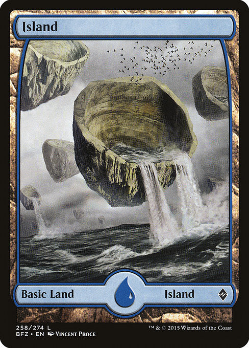 Island (258) - FULL ART - Battle for Zendikar - Game On