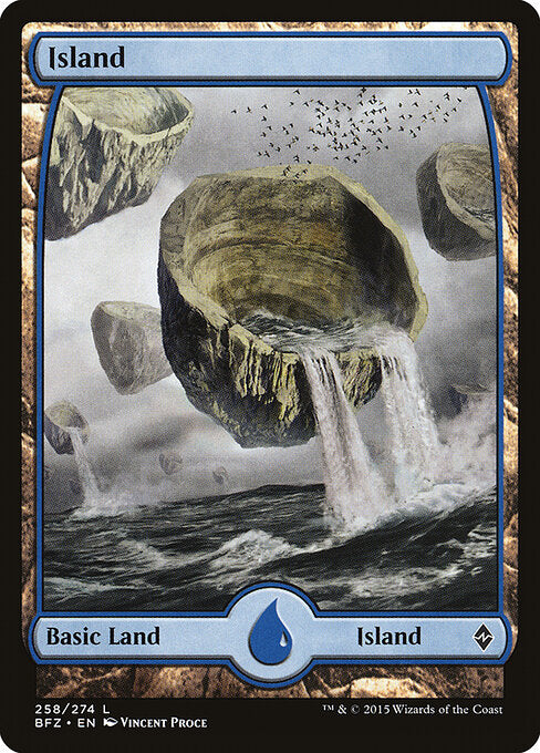 Island (258) - FULL ART (Foil) - Battle for Zendikar - Game On
