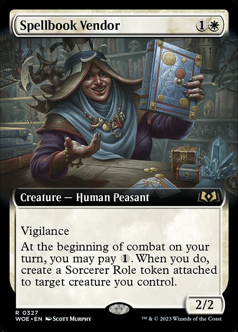Spellbook Vendor (327) - EXTENDED ART (Foil) - Wilds of Eldraine - Game On