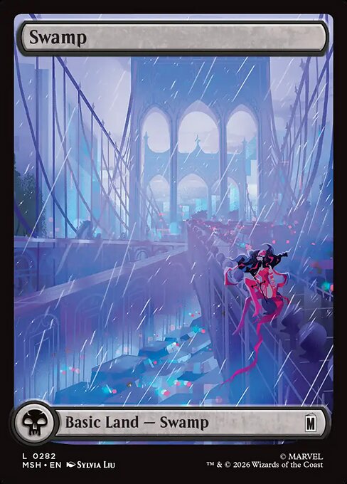Swamp (282) - FULL ART (Foil) - Marvel Super Heroes - Game On