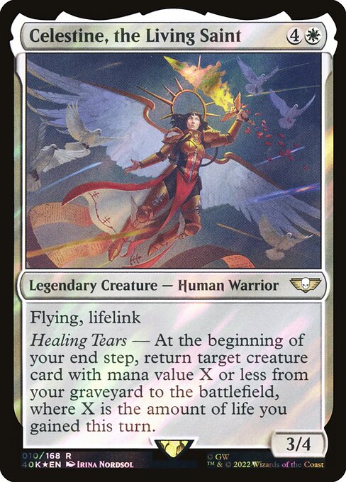 Celestine, the Living Saint (10★) (Foil) - Warhammer 40,000 Commander - Game On
