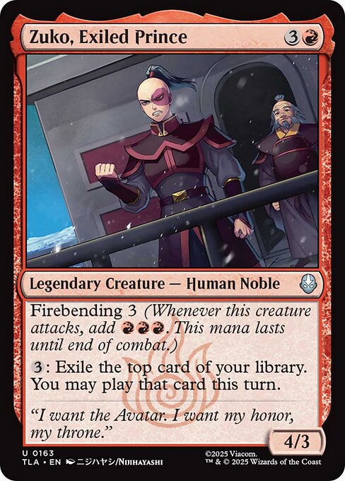 Zuko, Exiled Prince (163) (Foil) - Avatar: The Last Airbender - Game On