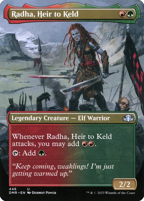 Radha, Heir to Keld (446) - BORDERLESS - FULL ART (Foil) - Dominaria Remastered - Game On