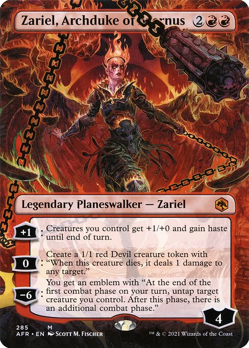 Zariel, Archduke of Avernus (285) - BORDERLESS - FULL ART (Foil) - Adventures in the Forgotten Realms - Game On