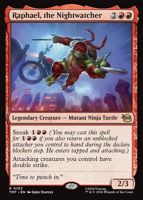 Raphael, the Nightwatcher (103) (Foil) - Teenage Mutant Ninja Turtles - Game On