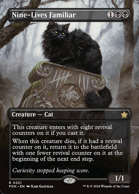 Nine-Lives Familiar (321) - BORDERLESS - FULL ART - Foundations - Game On