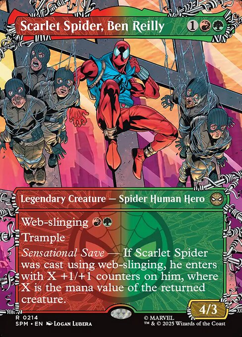 Scarlet Spider, Ben Reilly (214) - BORDERLESS - FULL ART - Marvel's Spider-Man - Game On