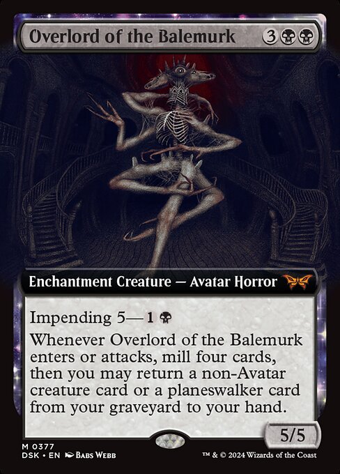 Overlord of the Balemurk (377) - EXTENDED ART - Duskmourn: House of Horror - Game On
