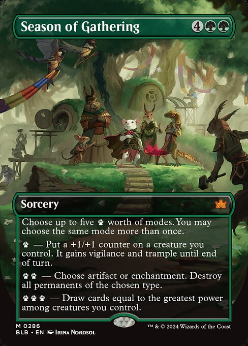 Season of Gathering (286) - BORDERLESS (Foil) - Bloomburrow - Game On