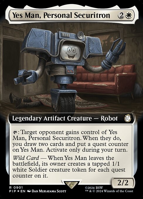 Yes Man, Personal Securitron (901) - EXTENDED ART (Foil) - Fallout - Game On