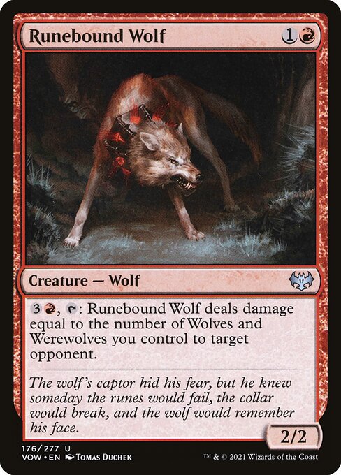 Runebound Wolf (176) (Foil) - Innistrad: Crimson Vow - Game On