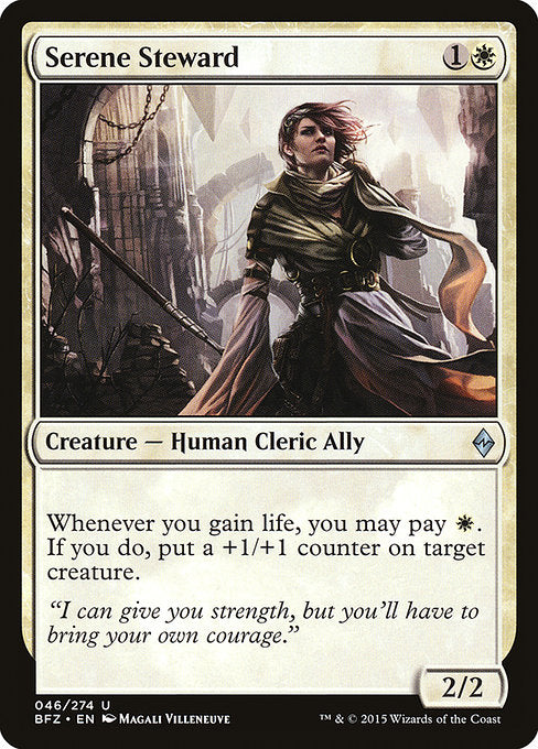 Serene Steward (46) (Foil) - Battle for Zendikar - Game On