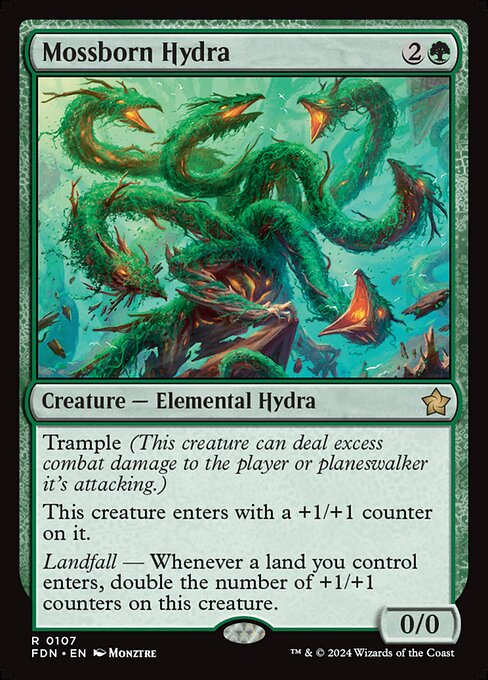Mossborn Hydra (107) (Foil) - Foundations - Game On