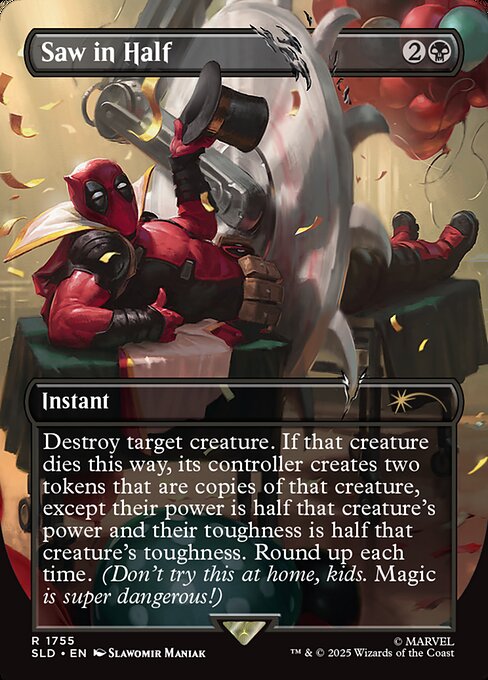 Saw in Half (1755) - BORDERLESS (Foil) - Secret Lair Drop - Game On