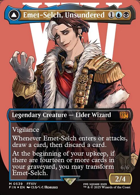 Emet-Selch, Unsundered // Hades, Sorcerer of Eld (539) - BORDERLESS - FULL ART - Final Fantasy - Game On