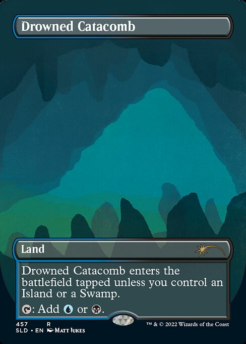 Drowned Catacomb (457) - BORDERLESS - FULL ART (Foil) - Secret Lair Drop - Game On