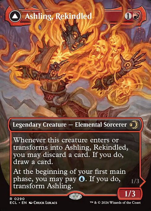 Ashling, Rekindled // Ashling, Rimebound (290) - BORDERLESS - FULL ART - Lorwyn Eclipsed - Game On