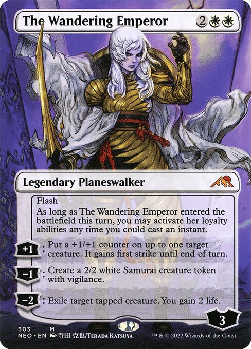 The Wandering Emperor (303) - BORDERLESS - FULL ART - Kamigawa: Neon Dynasty - Game On