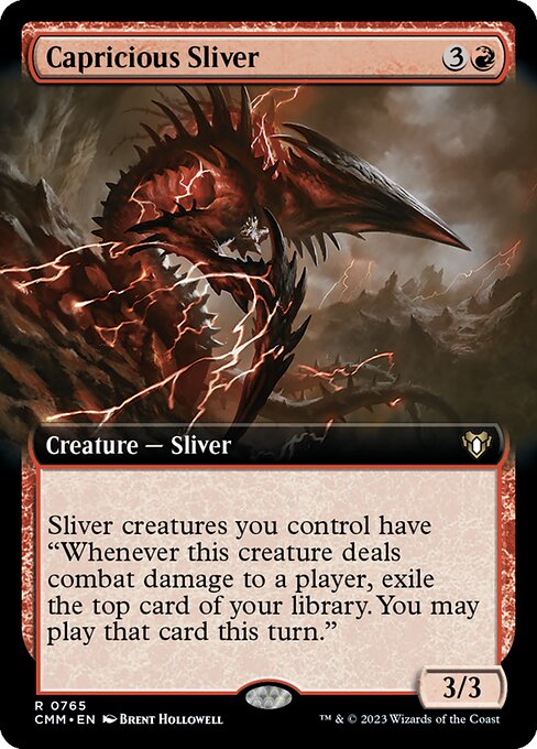 Capricious Sliver (765) - EXTENDED ART - Commander Masters - Game On
