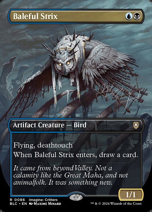 Baleful Strix (86) - BORDERLESS (Foil) - Bloomburrow Commander - Game On