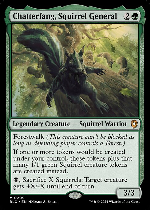 Chatterfang, Squirrel General (209) (Foil) - Bloomburrow Commander - Game On
