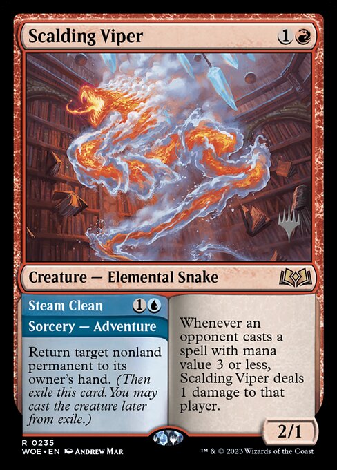 Scalding Viper // Steam Clean (235p) - Wilds of Eldraine Promos - Game On