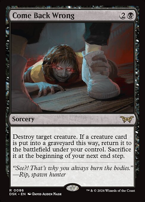 Come Back Wrong (86) (Foil) - Duskmourn: House of Horror - Game On