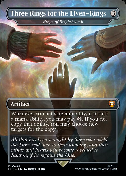 Rings of Brighthearth (352) - BORDERLESS - FULL ART (Foil) - Tales of Middle-earth Commander - Game On