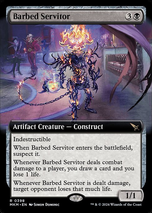 Barbed Servitor (398) - EXTENDED ART (Foil) - Murders at Karlov Manor - Game On