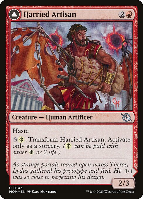Harried Artisan // Phyrexian Skyflayer (143) (Foil) - March of the Machine - Game On