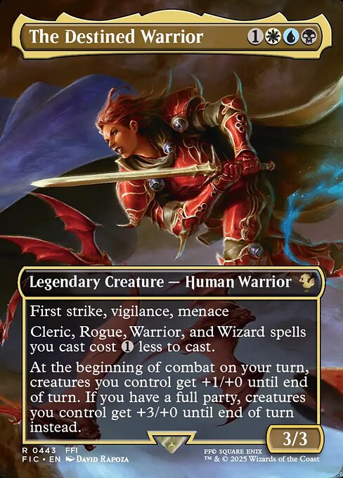 The Destined Warrior (443) - BORDERLESS - FULL ART (Foil) - Final Fantasy Commander - Game On