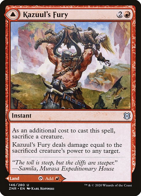 Kazuul's Fury // Kazuul's Cliffs (146) (Foil) - Zendikar Rising - Game On