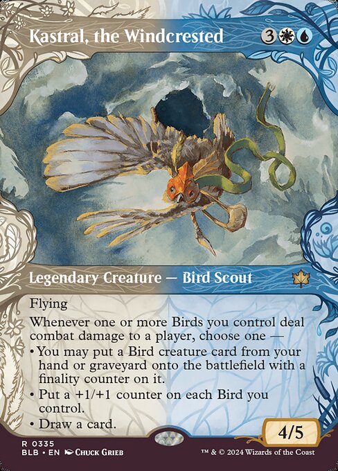 Kastral, the Windcrested (335) - BORDERLESS (Foil) - Bloomburrow - Game On
