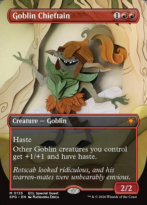 Goblin Chieftain (135) - BORDERLESS - FULL ART - Special Guests - Game On