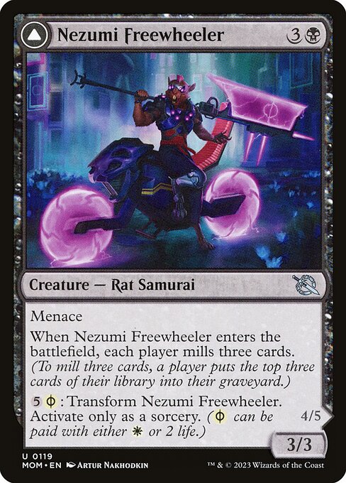 Nezumi Freewheeler // Hideous Fleshwheeler (119) (Foil) - March of the Machine - Game On