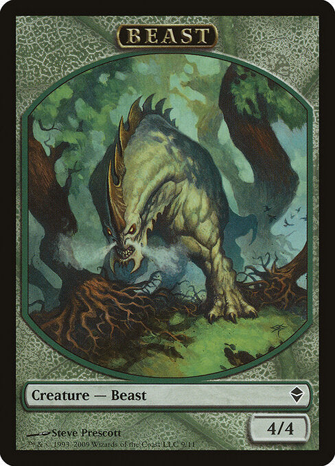 Beast (9) - FULL ART - Zendikar Tokens - Game On