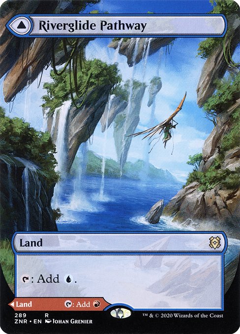 Riverglide Pathway // Lavaglide Pathway (289) - BORDERLESS - FULL ART - Zendikar Rising - Game On
