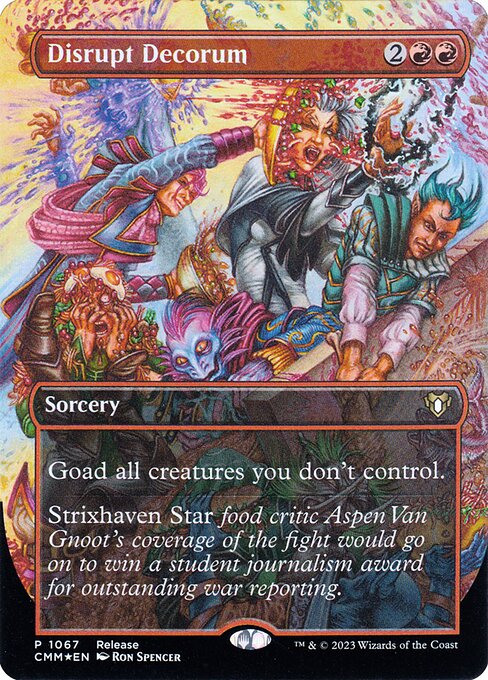 Disrupt Decorum (1067) - BORDERLESS - FULL ART (Foil) - Commander Masters - Game On