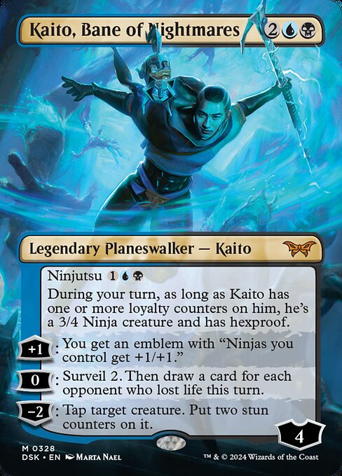 Kaito, Bane of Nightmares (328) - BORDERLESS (Foil) - Duskmourn: House of Horror - Game On