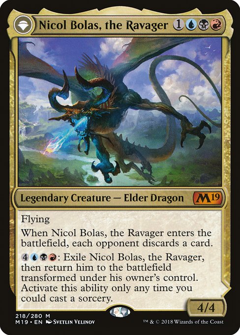 Nicol Bolas, the Ravager // Nicol Bolas, the Arisen (218) (Foil) - Core Set 2019 - Game On